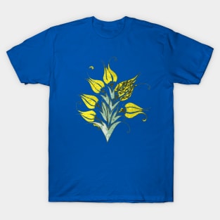 Yellow Tulips In Artistic Ottoman Turkish Style T-Shirt